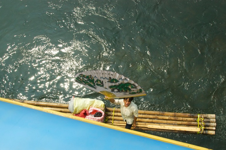 Bamboo Raft Souvenir Sellers