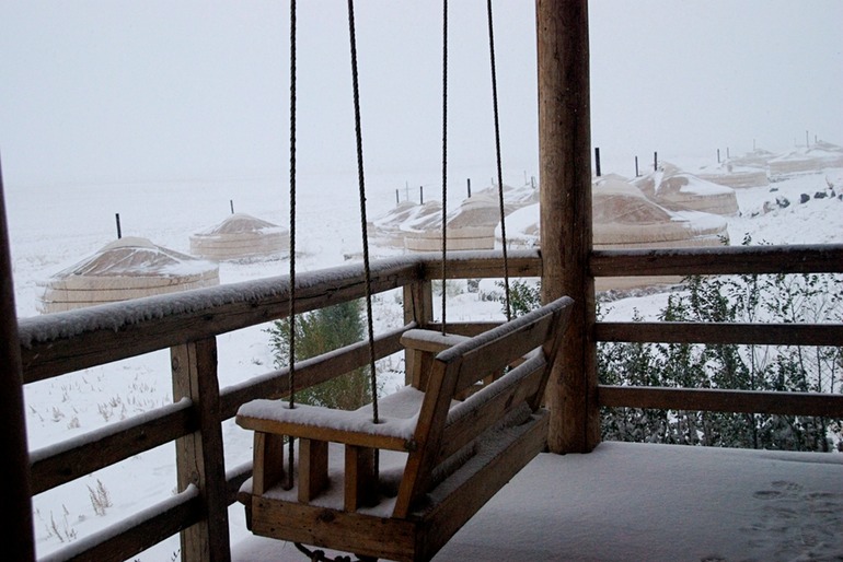 Snow at the Three Camel Lodge